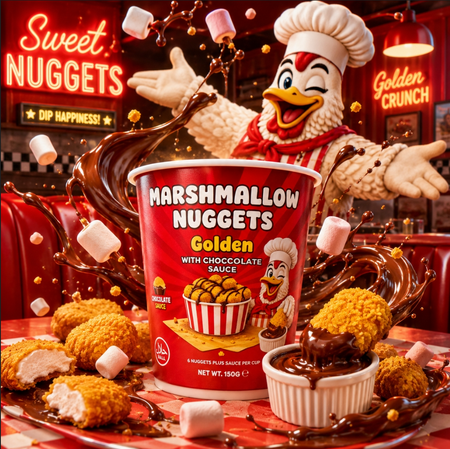 Marshmallows Nuggets Classic mit Schokoladensoße
