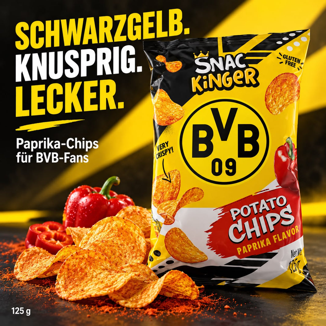 SNAC KINGER BVB 09 Paprika-Chips 125 g – Borussia Dortmund