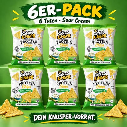 SNAC KINGER Protein Chips – Barbecue, Sour Cream oder Vegan Cheese