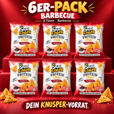 SNAC KINGER Protein Chips – Barbecue, Sour Cream oder Vegan Cheese