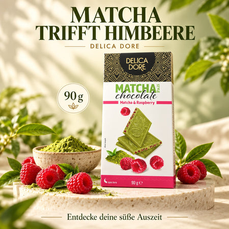 DELICA DORE Schokolade – Matcha & Himbeere oder Ube, Mango & Kokos mit Reiscrisp – 90 g